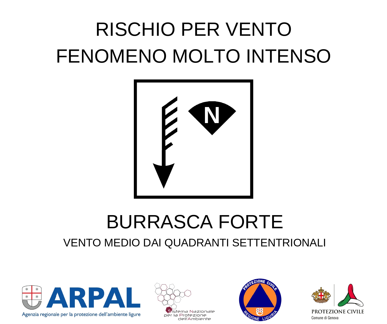 Burrasca forte di vento da nord